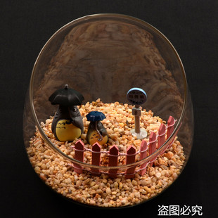 宫崎骏打伞龙猫 园艺装饰微景观摆件 花插玩偶 园艺饰品