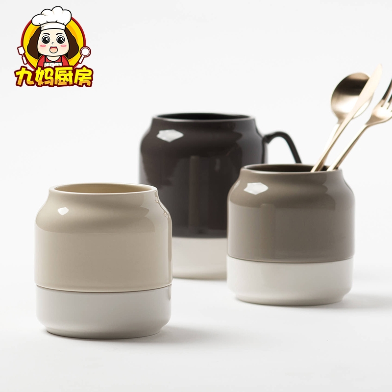 韩国tackaon陶瓷沥水筷子筒厨房筷子勺子叉子收纳筒盒子餐具家用