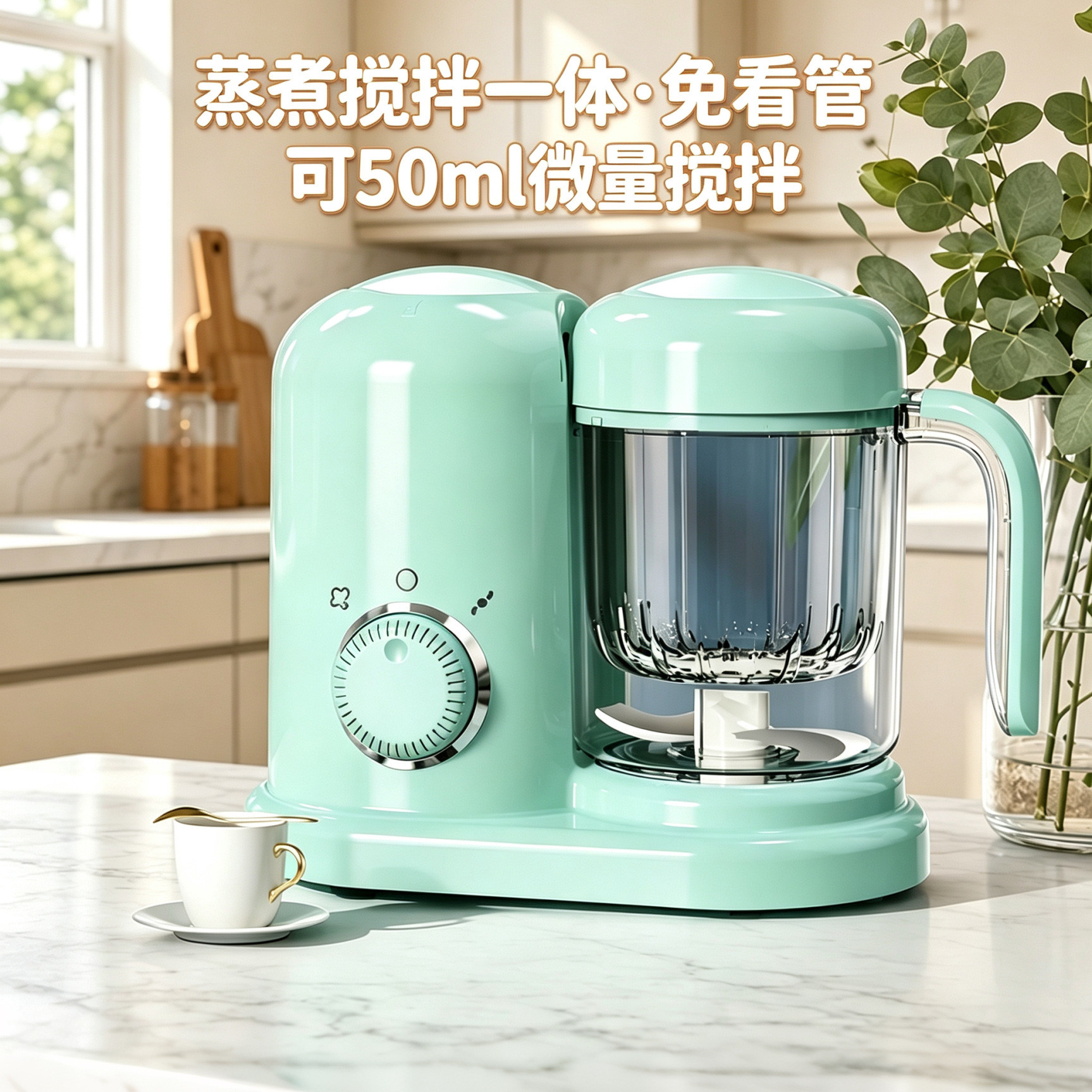 110v婴儿辅食机蒸煮搅拌一体多功能定时宝宝料理机研磨蒸煮一体机
