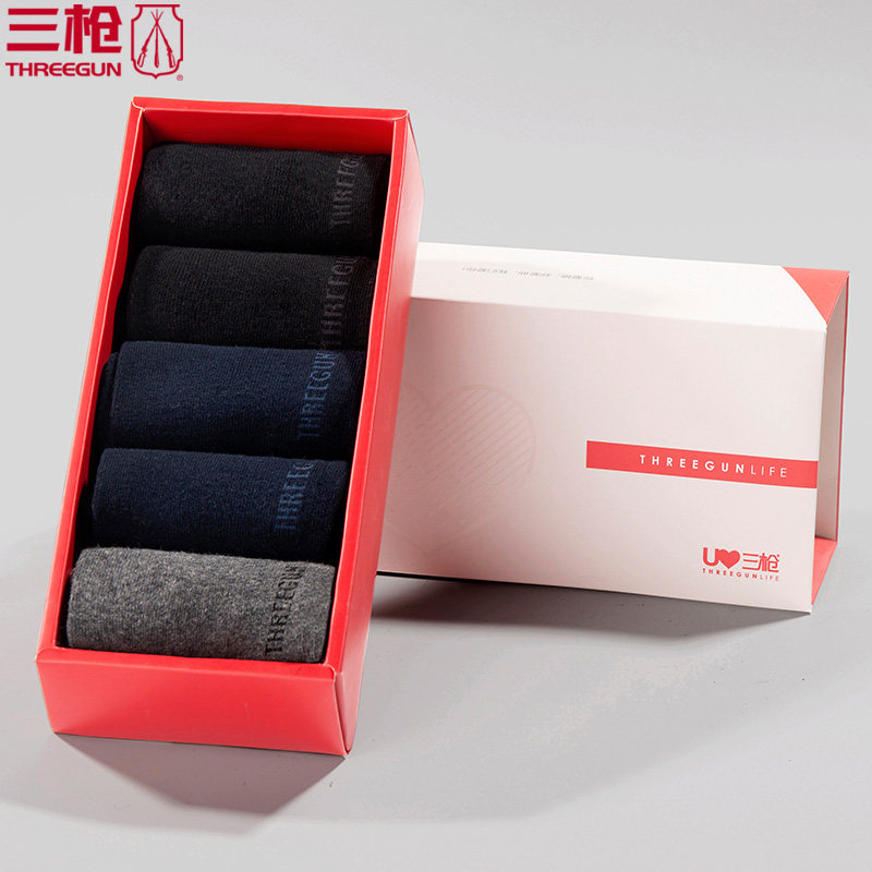 五双装 三枪短袜男士 棉质基础商务男袜 夏季薄款袜子棉袜90975