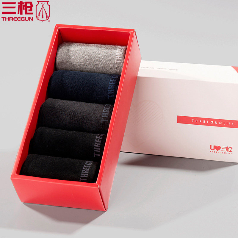 五双装 三枪袜子男士短袜竹炭短筒商务男袜夏季薄款透气棉袜90942