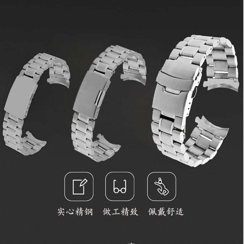 适用于卡西欧EQW-T620YC T630 EF-536D手表表带 表链 男 钢带配件