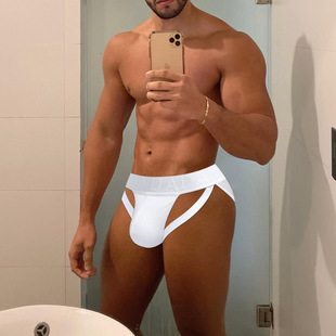 ADANNU男士内裤螺纹棉质高叉透气独特设计性感时尚三角裤一件代发