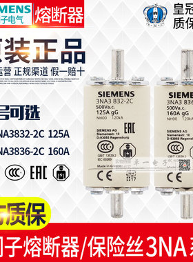 西门子熔断器125A 160A保险丝3NA3832-2C 3NA3836-2C NH000-gG