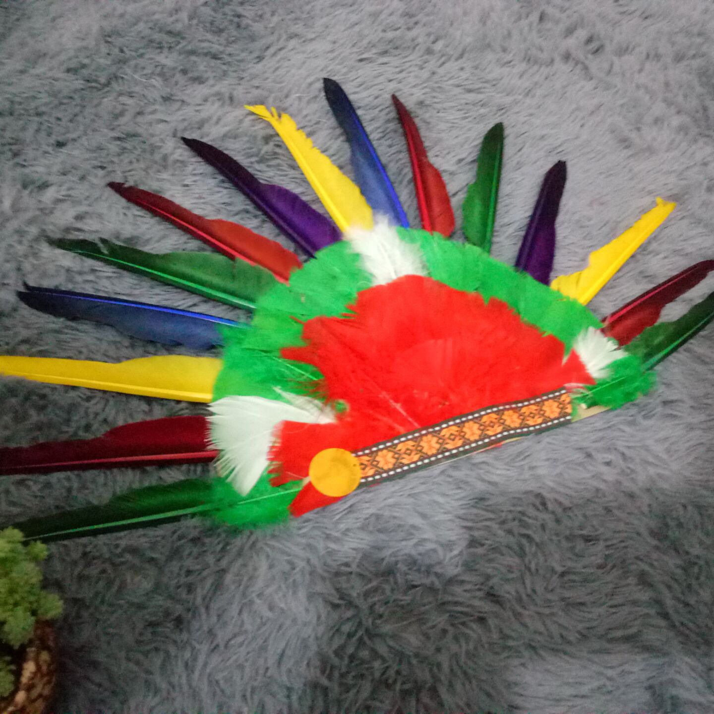 万圣节儿童印第安人羽毛头饰非洲土著人羽毛聚会装扮野人酋长帽子