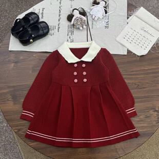 学院风中小童裙子女童春秋连衣裙2025新款洋气女宝宝儿童公主裙