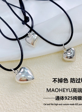 S925纯银心形项链爱心项圈韩国