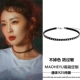 不掉色S925纯银黑色朋克皮绳项圈女choker高叶大嫂同款 项链颈链潮