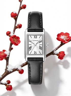 天王表复古小方表美拉德小棕表女士石英手表31354新年礼物