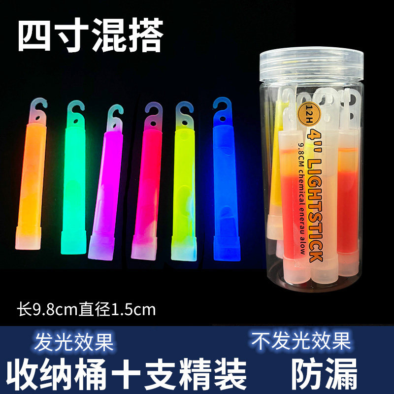 4英寸四寸化学荧光棒大号发光户外夜光应急生存求生救生棒战术图片