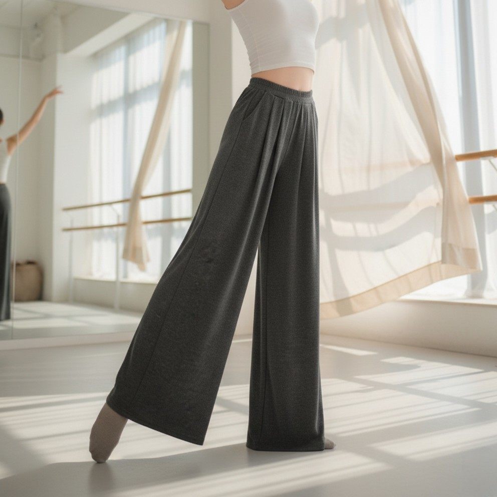 加绒舞蹈裤女秋冬高腰阔腿瑜伽裤垂感糯米裤大口袋显瘦休闲练功裤,运动/瑜伽/健身/球迷用品,古典舞服,淘宝优惠券,粉丝福利购,淘宝优惠卷