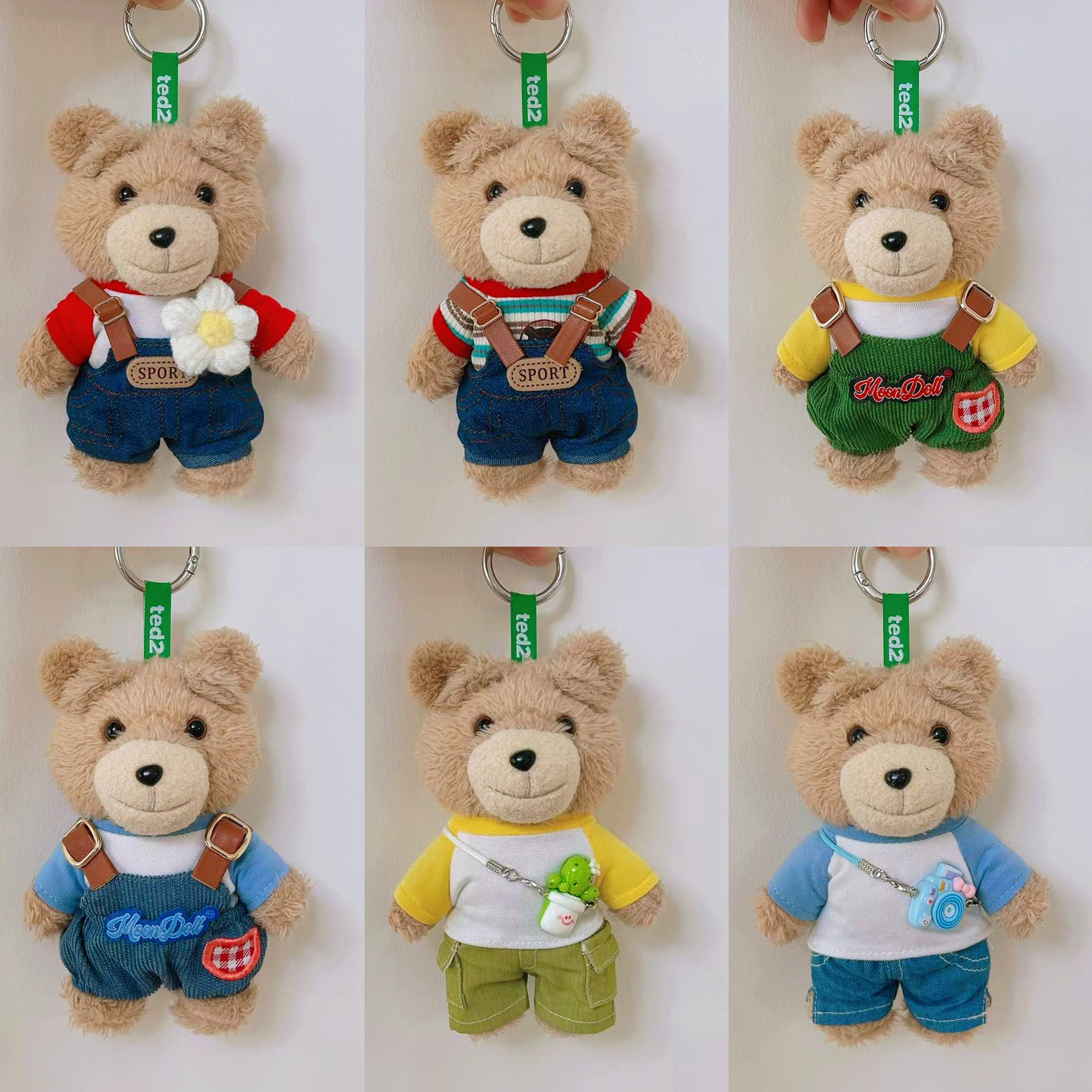 泡泡玛特Ted2泰迪熊娃衣玩偶公仔挂件衣服潮酷背带裤子套装着替潮