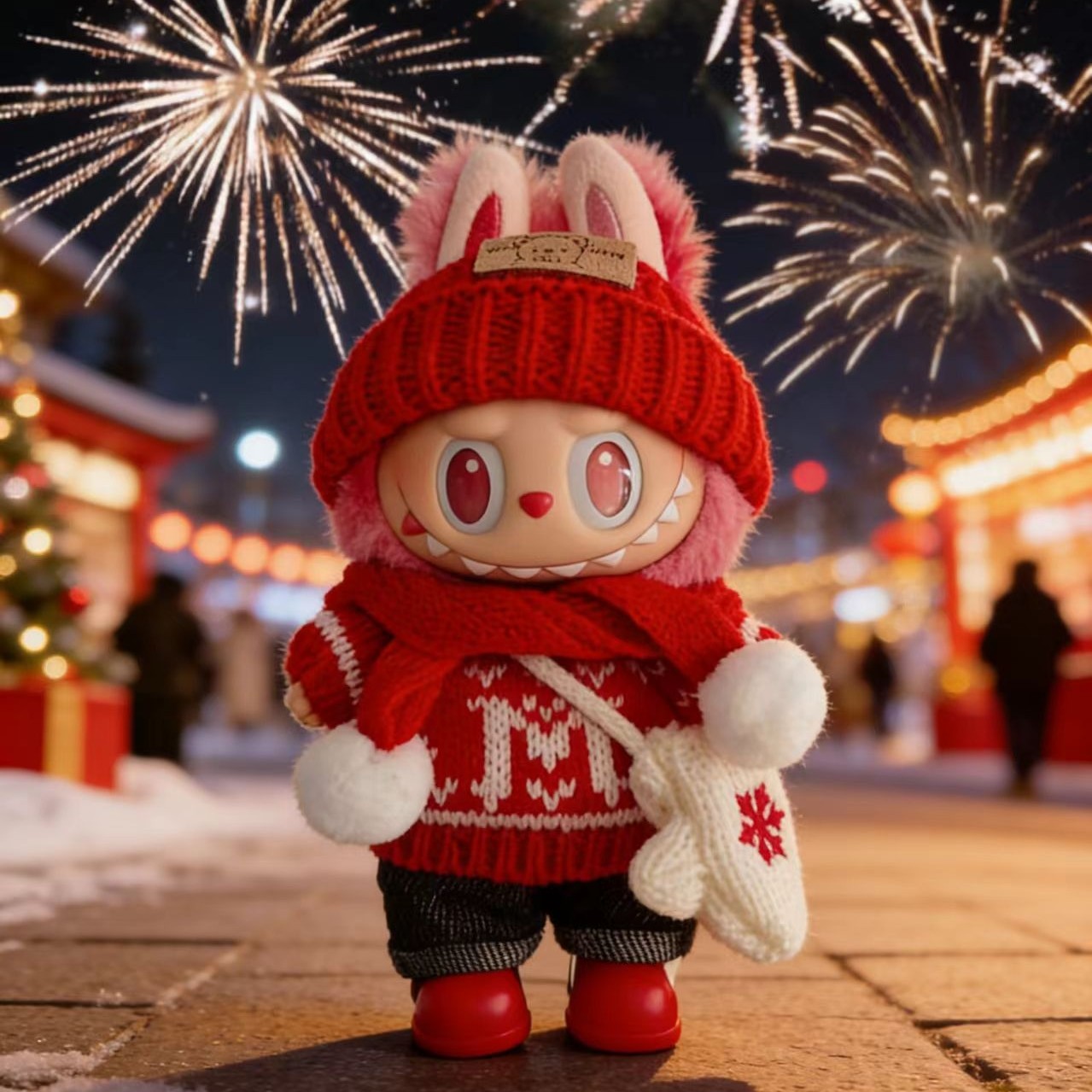 labubu新年衣服一代三代前方高能17cm拉布布娃衣过年红色毛衣套装,模玩/动漫/周边/娃圈三坑/桌游,潮玩娃衣,淘宝优惠券,粉丝福利购,淘宝优惠卷