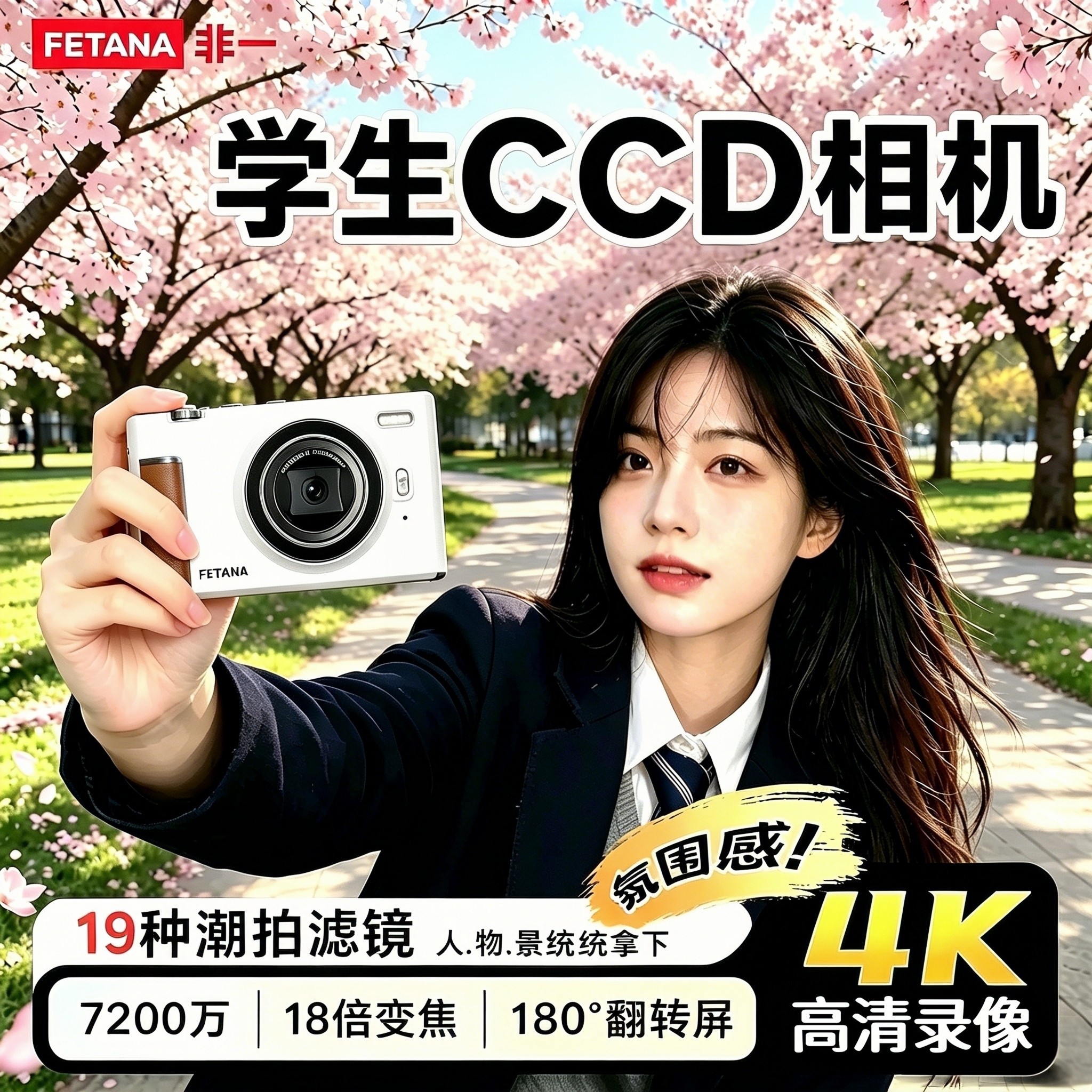 ccd数码相机学生随身小型照相机女生旅游高清翻转屏微单拍照礼物