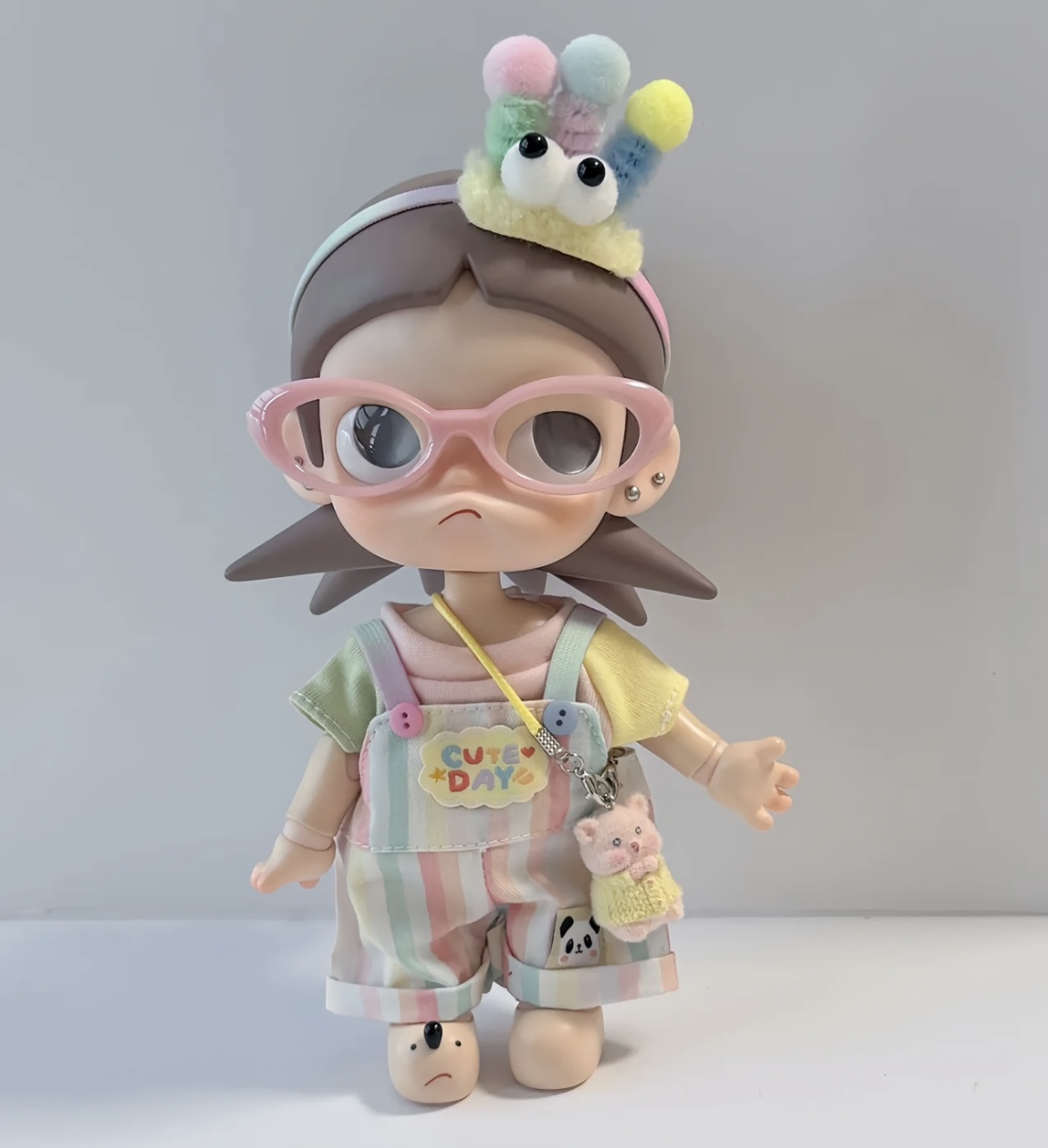 Dimmo Zsiga嘎子姐多巴胺背带裤套装17厘米糖胶玩偶适用彩色皇冠