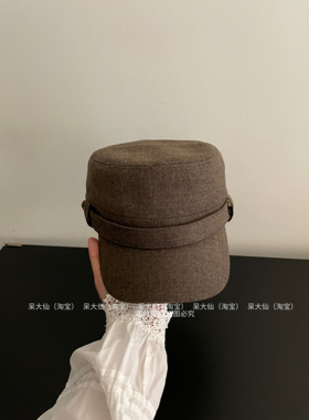 质感在线～高品质马术帽子女士秋冬韩版时尚气质老钱风平顶报童帽