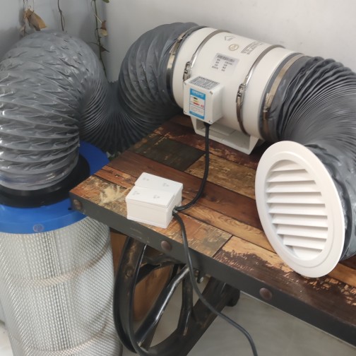 宇梵8寸斜流风机吸尘系统木雕核雕滤芯快拆加网325-660尺寸