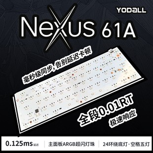 Nexus61A 24环绕底灯空格五灯 磁轴PCB高规格闪灯