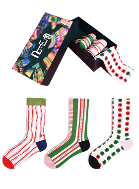 NomE nO | HoO心願系列“人间草木”组合中筒袜|【3双装 】情侣款