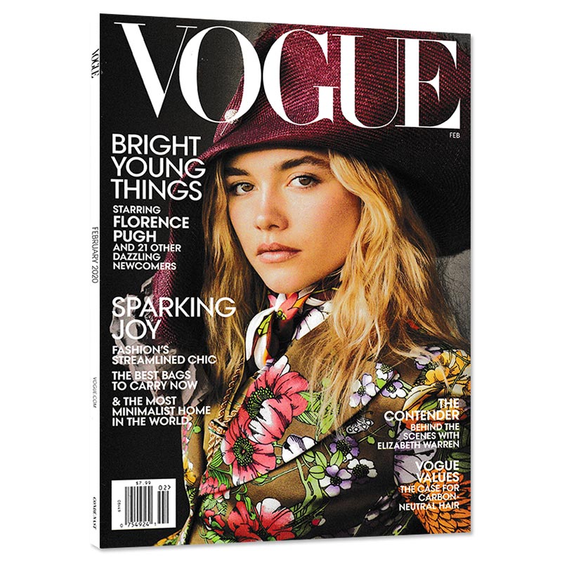 英文版 Vogue服饰与美容杂志 2020年2月封面佛罗伦斯珀Florence Pugh-封面