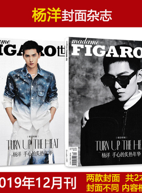 【共2本】杨洋封面杂志 madame FIGARO费加罗世界2019年12月 羊毛羊咩咩杨总打包时尚娱乐明星粉丝期刊 非出色2023年9月