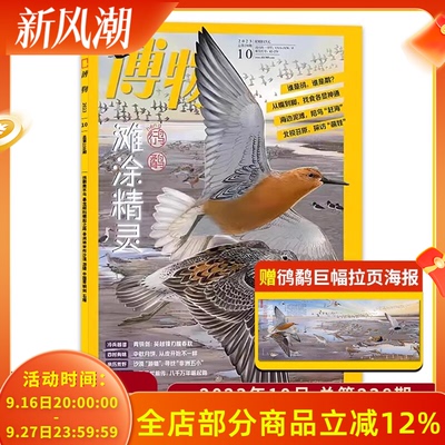 有切角【赠拉页海报】博物杂志2023年10月 鸻鹬 滩涂精灵 青铜剑 中秋月饼  中国国家地理少年版