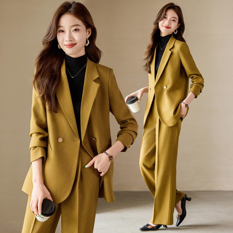 咖啡色西装外套女秋冬2026新款职业装气质女神范高端休闲西服套装