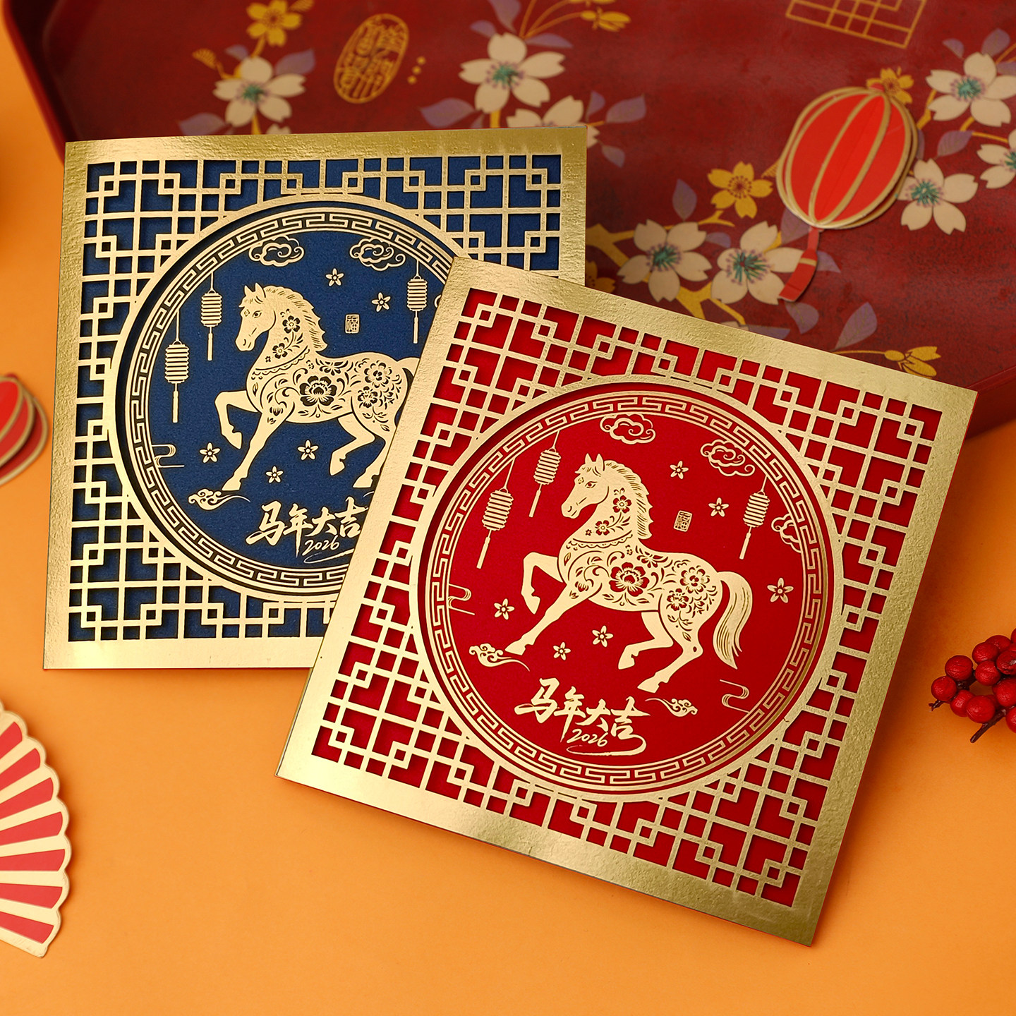 2026马年新年贺卡元旦春节拜年祝福感谢卡片商务定制公司客户员工