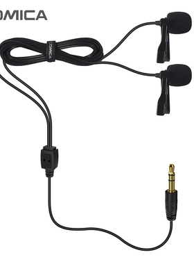 comica/科唛D02领夹式双头麦克风手机相机主持收音器话筒直播采访