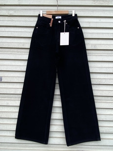 纯黑色阔腿牛仔裤女秋款2025年新款时尚宽松显瘦无弹流行直筒裤子