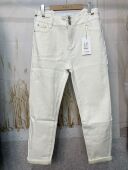 高腰米白色铅笔显瘦牛仔裤 弹性女裤 秋冬加绒高腰小脚裤