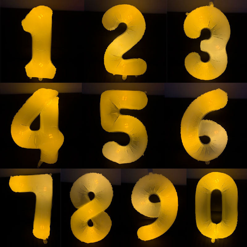 夜场酒吧生日装扮氛围装饰布置发光数字气球生日派对装饰铝膜气球