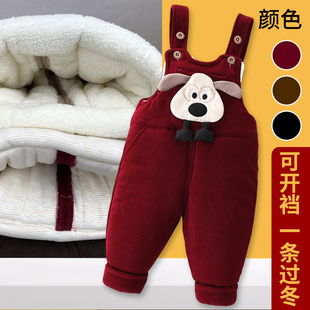 裤 宝宝背带裤 冬装 棉裤 子加绒夹棉一岁两岁男宝女宝外出服 婴儿冬季
