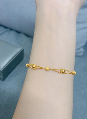 钛钢手链 转运珠拉丝球手链女小众设计简约冷淡风轻奢精致手饰品