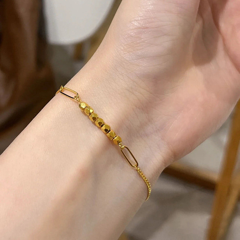 蹦迪碎金子手链女钛钢镀18k金轻奢小众高级感ins个性手饰品不掉色,饰品/流行首饰/时尚饰品新,手链,淘宝优惠券,粉丝福利购,淘宝优惠卷