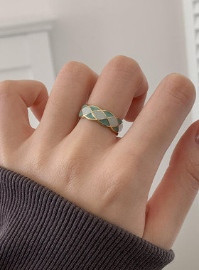 钛钢戒指  珐琅滴釉秋冬新款戒指女小众设计高级感轻奢食指戒潮