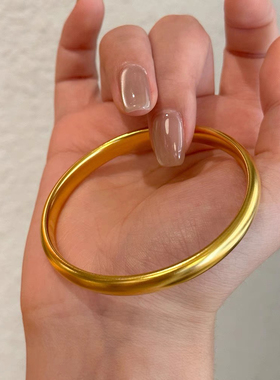 铜合金手镯 泥鳅背光面素圈手镯女百搭叠戴实心镯子轻奢不掉色