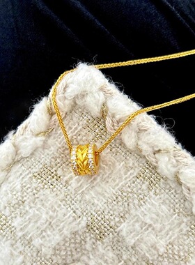 铜合金项链 路路通麦穗项链女花丝小蛮腰锁骨链小众百搭轻奢配饰