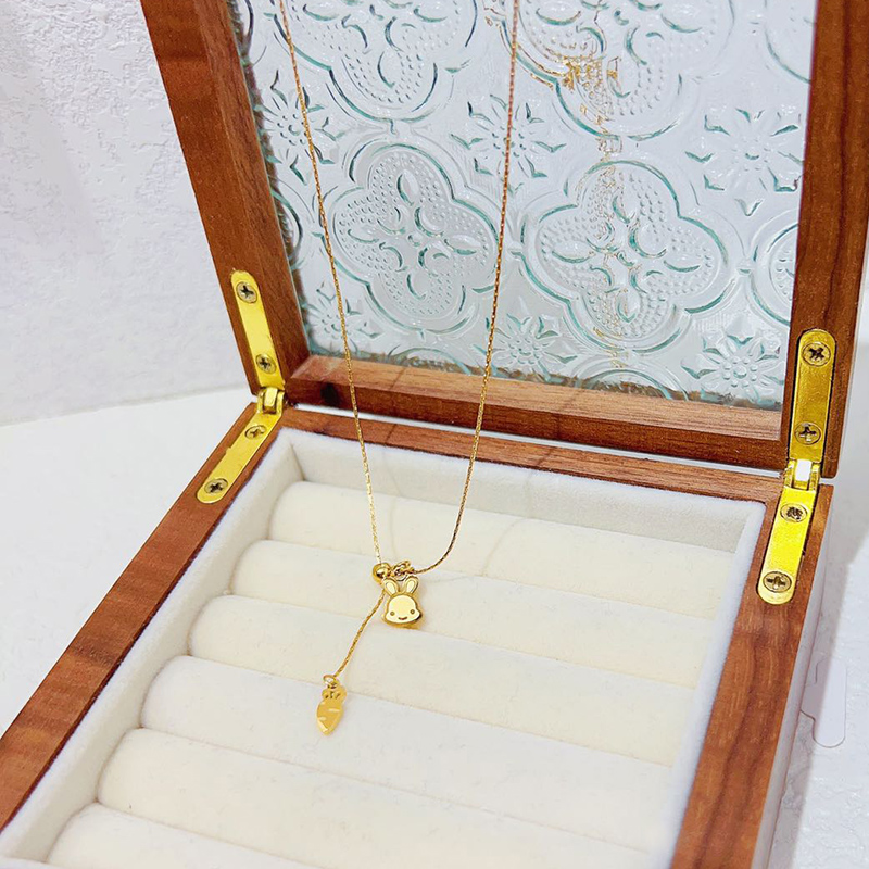 小兔子胡萝卜精致项链女不掉色