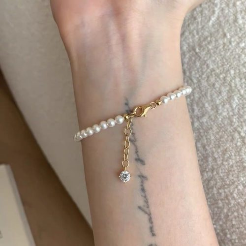 钛钢手链 百搭延长链可调节珠珠手链女时尚简约手饰不褪色