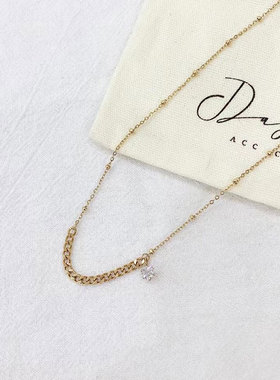 钛钢项链 简约精致金色百搭项链女小众设计轻奢锁骨链不褪色饰品