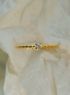 钛钢戒指 车花轻奢气质戒指女精致细款叠戴食指戒不褪色百搭指环