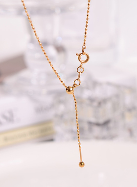 钛钢项链 基础万能链针式项链女穿珠子链子素链可调节裸链不掉色