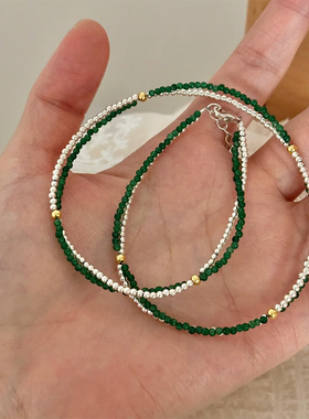 铜合金项链 轻奢高级感双层叠戴项链女夏天锁骨链配饰清爽新品