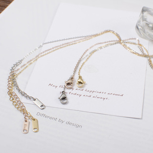 精致钛钢镀14K玫瑰金裸链单链配链细链项链女款链子可配坠配饰品