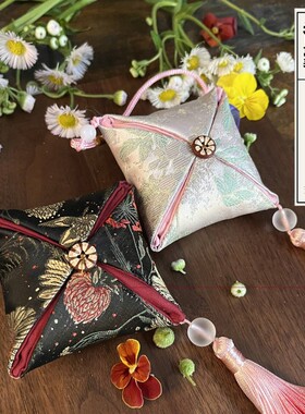 福禄香囊葫芦蜀锦古风刺绣手工diy挂件流苏车挂包老人免缝材料包