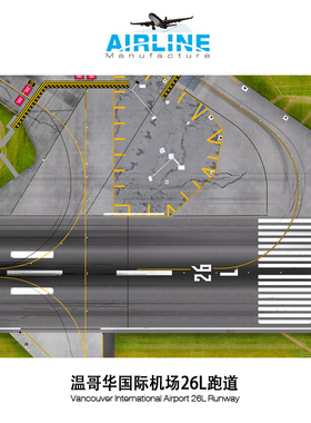 1:400 1:200 客机模型 温哥华国际机场 飞机  跑道 图纸 木质地台