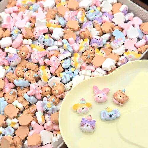 精日美卡通动物~奶油胶仿真食玩手机壳树脂发夹配件diy饰品