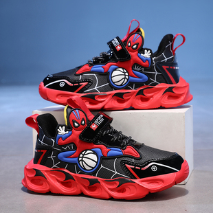 走英国Gopers潮牌男童鞋不带灯皮面防水儿童小童卡通宝宝鞋老爹鞋