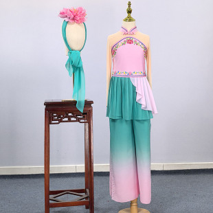 艺考扇子舞中国风说兰花剧目 25轻奢儿童胶州秧歌服演出服女童新款